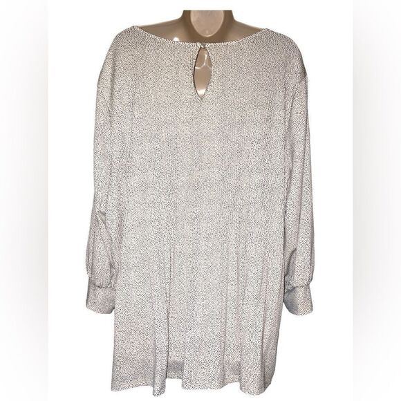 Adrianna Papell Print Knit Pleated Trapeze Top in size XL round neckline - Picture 3 of 7